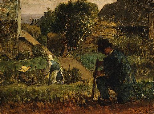 Jean-Franc Millet Garden Scene oil painting image